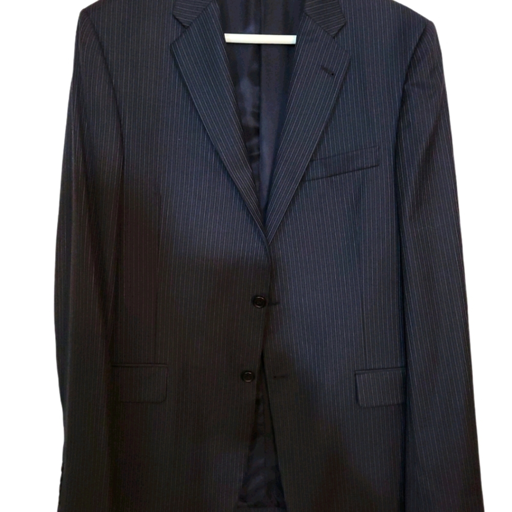 Men Burberry London 2Btn Blue Pinstripe Blazer 42L
